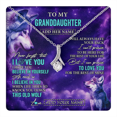 Alluring Beauty Necklace 14K White Gold Finish | 1 | Personalized To My Granddaughter Necklace From Grandma Wolf Never Forget I Love You Granddaughter Birthday Gifts Graduation Christmas Gift Box Message Card Shirt & Hoodie | https://teecentury.