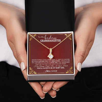 Alluring Beauty Necklace 18K Yellow Gold Finish | 2 | Personalized To My Granddaughter Necklace From Grandma You'Ll Always Be My Baby Girl Granddaughter Birthday Christmas Customized Gift Box Message Card | teecentury