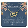 Interlocking Hearts Necklace 18K Yellow Gold Finish | 1 | Personalized To My Granddaughter Necklace From Grandma You Will Always Be My Baby Granddaughter Jewelry Birthday Christmas Customized Gift Box Message Card | teecentury