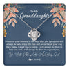 Love Knot Necklace 14K White Gold Finish | 1 | Personalized To My Granddaughter Necklace From Grandma You Will Always Be My Baby Granddaughter Jewelry Birthday Christmas Customized Gift Box Message Card | teecentury