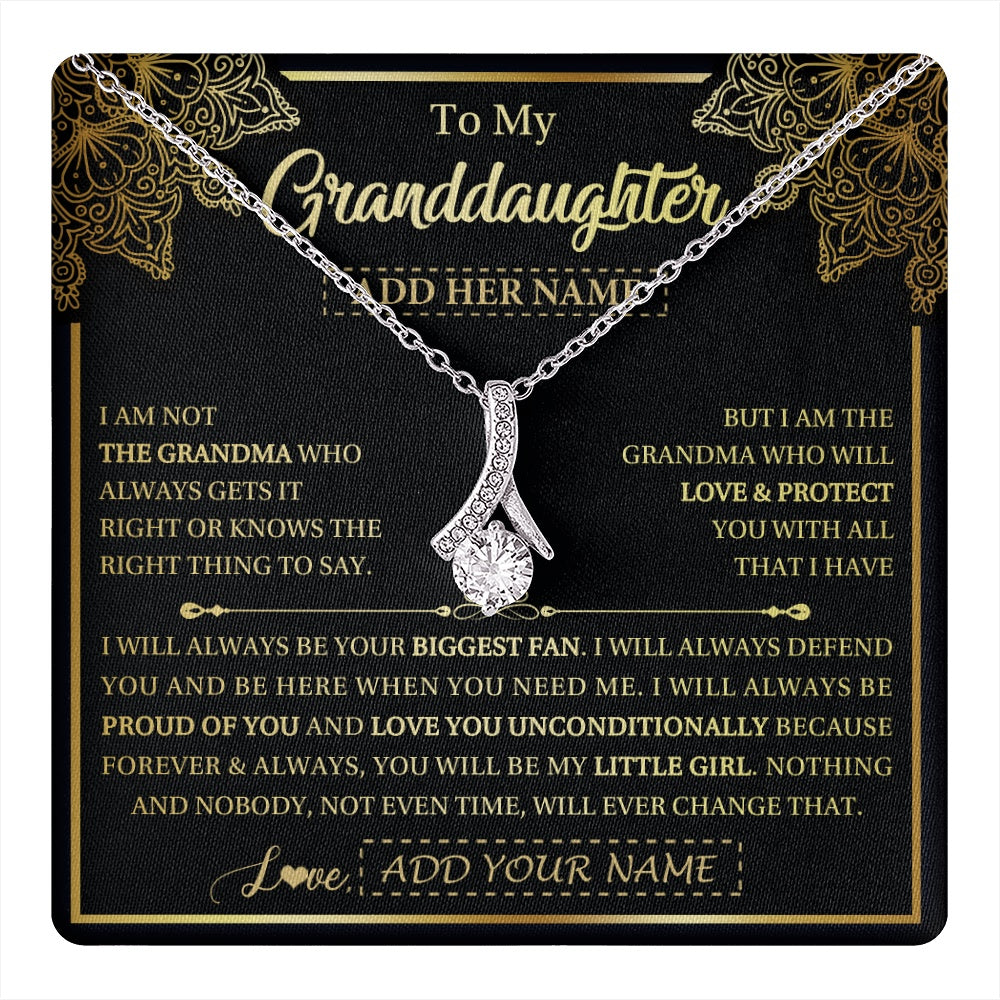 Alluring Beauty Necklace 14K White Gold Finish | 1 | Personalized To My Granddaughter Necklace From Grandma Your Biggest Fan Birthday Gifts For Granddaughter Gifts Christmas Jewelry Custom Gift Box Message Card | teecentury.myshopify