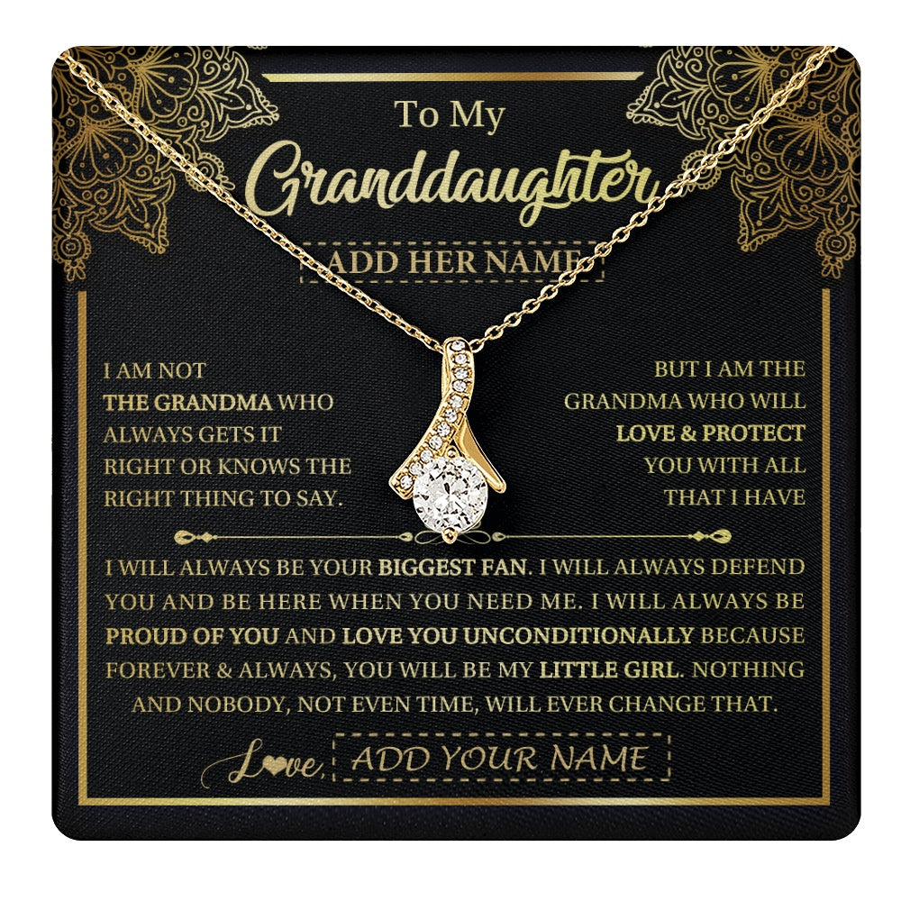 Alluring Beauty Necklace 18K Yellow Gold Finish | 1 | Personalized To My Granddaughter Necklace From Grandma Your Biggest Fan Birthday Gifts For Granddaughter Gifts Christmas Jewelry Custom Gift Box Message Card | teecentury.myshopify