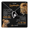 Forever Love Necklace 14K White Gold Finish | 1 | Personalized To My Granddaughter Necklace From Grandpa Papa You Will Never Lose Lion Granddaughter Birthday Gifts Graduation Christmas Gift Box Message Card | teecentury