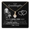 Alluring Beauty Necklace 18K Yellow Gold Finish | 1 | Personalized To My Granddaughter Necklace From Grandpa Pop I Love You Little Girl Granddaughter Birthday Christmas Jewelry Customized Gift Box Message Card | teecentury