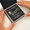 Interlocking Hearts Necklace 18K Yellow Gold Finish | 2 | Personalized To My Granddaughter Necklace From Grandpa Pop I Love You Little Girl Granddaughter Birthday Christmas Jewelry Customized Gift Box Message Card | teecentury