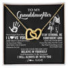 Interlocking Hearts Necklace 18K Yellow Gold Finish | 1 | Personalized To My Granddaughter Necklace I Love You Forever From Grandma Granddaughter Birthday Gifts Christmas Graduation Customized Gift Box Message Card | teecentury