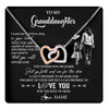 Interlocking Hearts Necklace Stainless Steel & Rose Gold Finish | 1 | Personalized To My Granddaughter Necklace You Will Never Lose From Grandma Gigi Granddaughter Birthday Gifts Christmas Customized Gift Box Message Card | teecentury