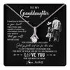 Alluring Beauty Necklace 14K White Gold Finish | 1 | Personalized To My Granddaughter Necklace You Will Never Lose From Grandpa Papa Granddaughter Birthday Gifts Graduation Christmas Gift Box Message Card | teecentury