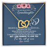 Interlocking Hearts Necklace 18K Yellow Gold Finish | Personalized To My Granddaughter Necklace from Grandma Nana Papa Believe In Yourself Granddaughter Graduation Birthday Customized Message Card | teecentury