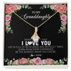 Alluring Beauty Necklace 18K Yellow Gold Finish | Personalized To My Granddaughter Necklace from Grandpa Papa Never Forget I Love You Floral Jewelry for Granddaughter Birthday Christmas Customized Message Card | teecentury