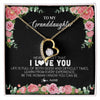 Forever Love Necklace 18K Yellow Gold Finish | Personalized To My Granddaughter Necklace from Grandpa Papa Never Forget I Love You Floral Jewelry for Granddaughter Birthday Christmas Customized Message Card | teecentury