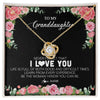 Love Knot Necklace 18K Yellow Gold Finish | Personalized To My Granddaughter Necklace from Grandpa Papa Never Forget I Love You Floral Jewelry for Granddaughter Birthday Christmas Customized Message Card | teecentury