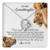 Forever Love Necklace 14K White Gold Finish | 1 | Personalized To My Granddaughter Necklace from Grandpa Papa Never Forget I Love You Lion Jewelry Granddaughter Birthday Christmas Customized Message Card | teecentury