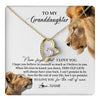 Forever Love Necklace 18K Yellow Gold Finish | 1 | Personalized To My Granddaughter Necklace from Grandpa Papa Never Forget I Love You Lion Jewelry Granddaughter Birthday Christmas Customized Message Card | teecentury