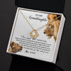 Love Knot Necklace 18K Yellow Gold Finish | 2 | Personalized To My Granddaughter Necklace from Grandpa Papa Never Forget I Love You Lion Jewelry Granddaughter Birthday Christmas Customized Message Card | teecentury