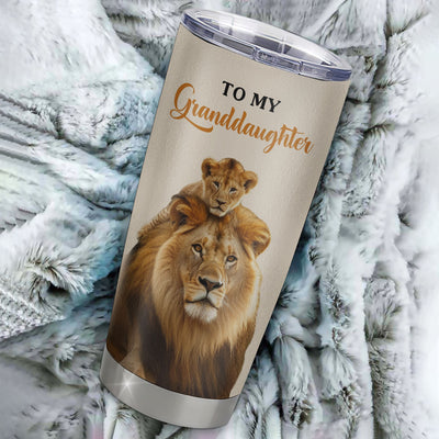 Personalized To My Granddaughter Tumbler Cup From Grandpa Whenever You Fell Overwhelmed Lion Granddaughter Birthday Gifts Graduation Christmas Custom Travel Mug | teecentury