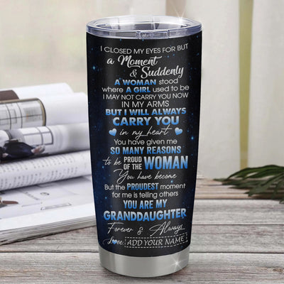 Personalized To My Granddaughter Tumbler From Grandma Grandpa I Close My Eyes White Tiger Granddaughter Birthday Gifts Graduation Christmas Stainless Travel Mug | teecentury