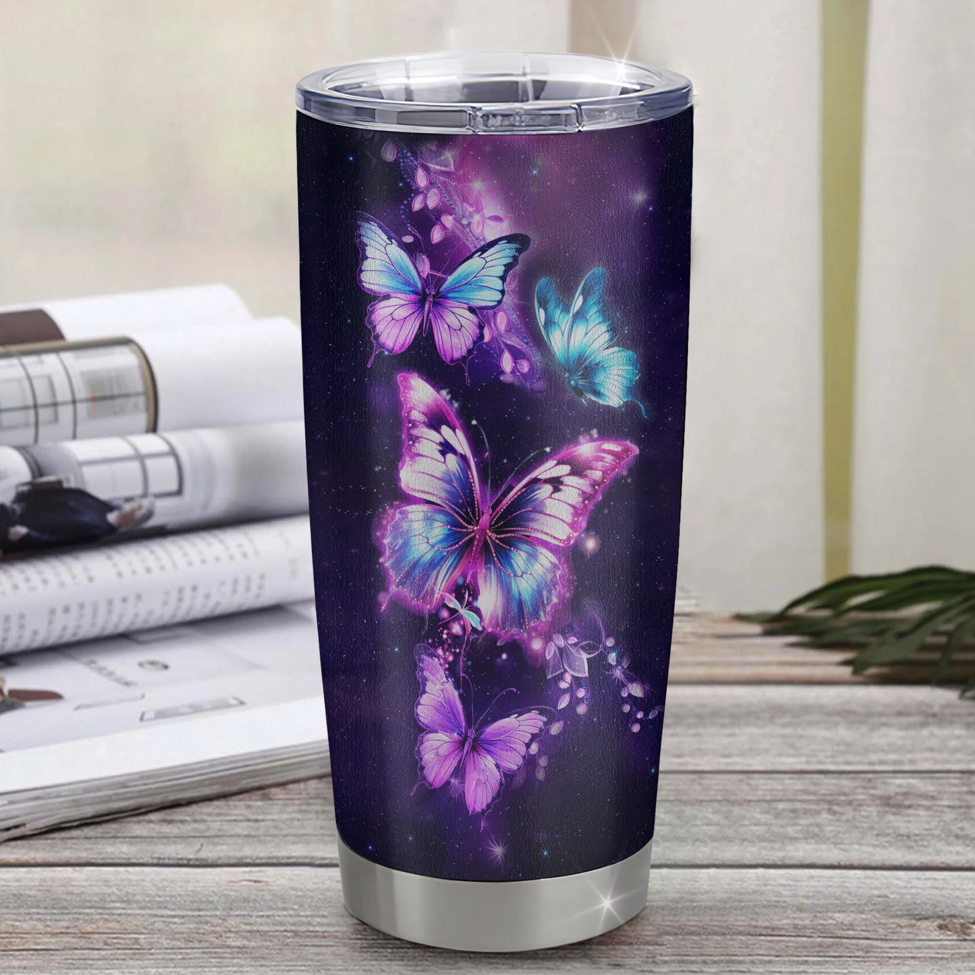 Personalized To My Granddaughter Tumbler From Grandma Papa Stainless Steel Never Forget That I Love You Butterfly Granddaughter Birthday Christmas Travel Mug | teecentury