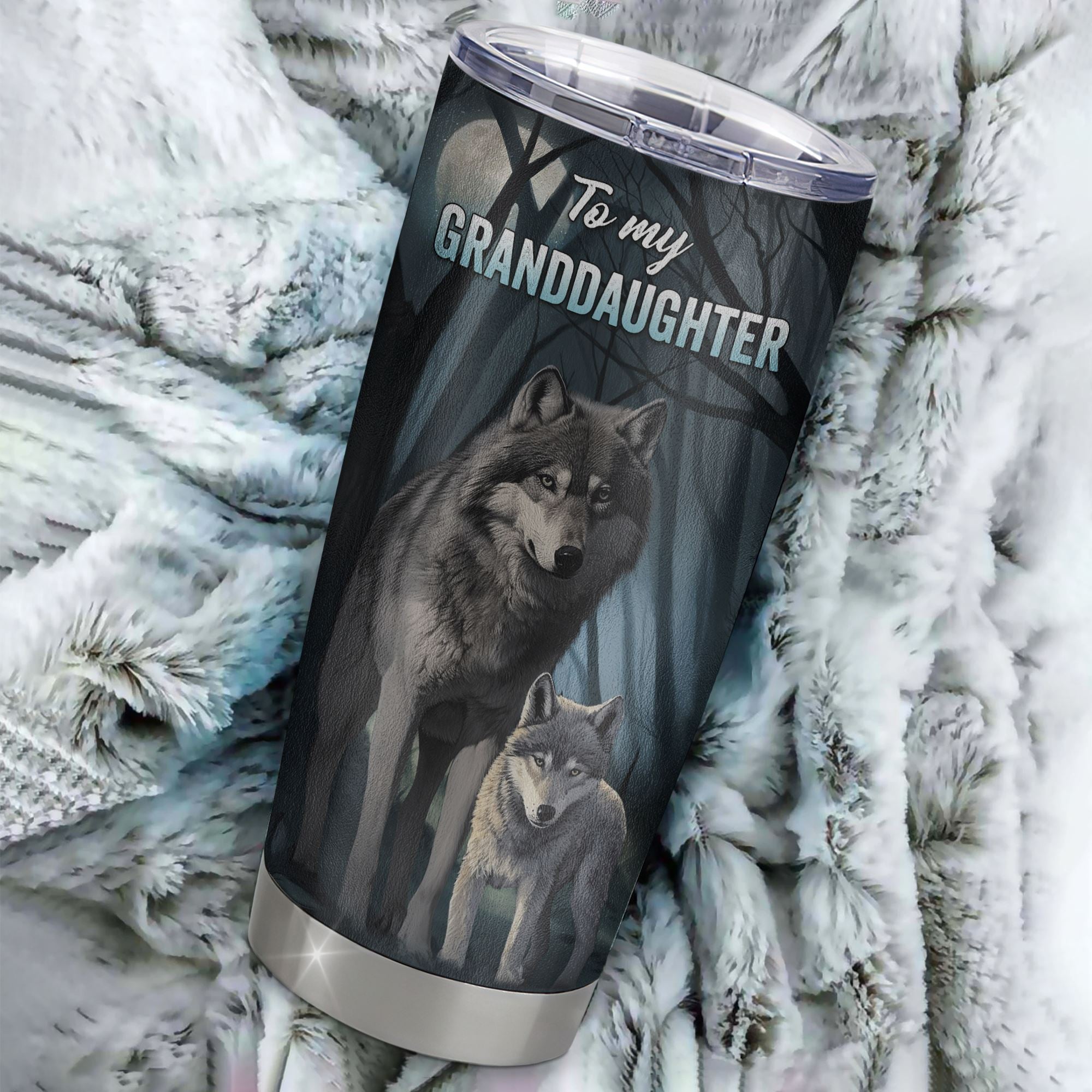 Personalized To My Granddaughter Tumbler From Grandma Pops Stainless Steel Cup Never Feel That You Are Alone Wolf Granddaughter Birthday Christmas Travel Mug | teecentury