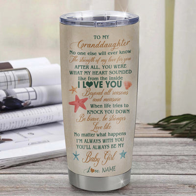Personalized To My Granddaughter Tumbler From Grandma Stainless Steel Cup Turtle Laugh Love Live I Love You Granddaughter Birthday Graduation Christmas Travel Mug | teecentury