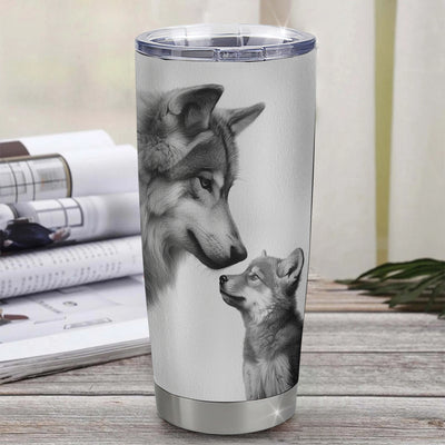 Personalized To My Granddaughter Tumbler From Grandpa Stainless Steel Cup Just Do You Best Laugh Love Live Wolf Granddaughter Birthday Christmas Travel Mug | teecentury