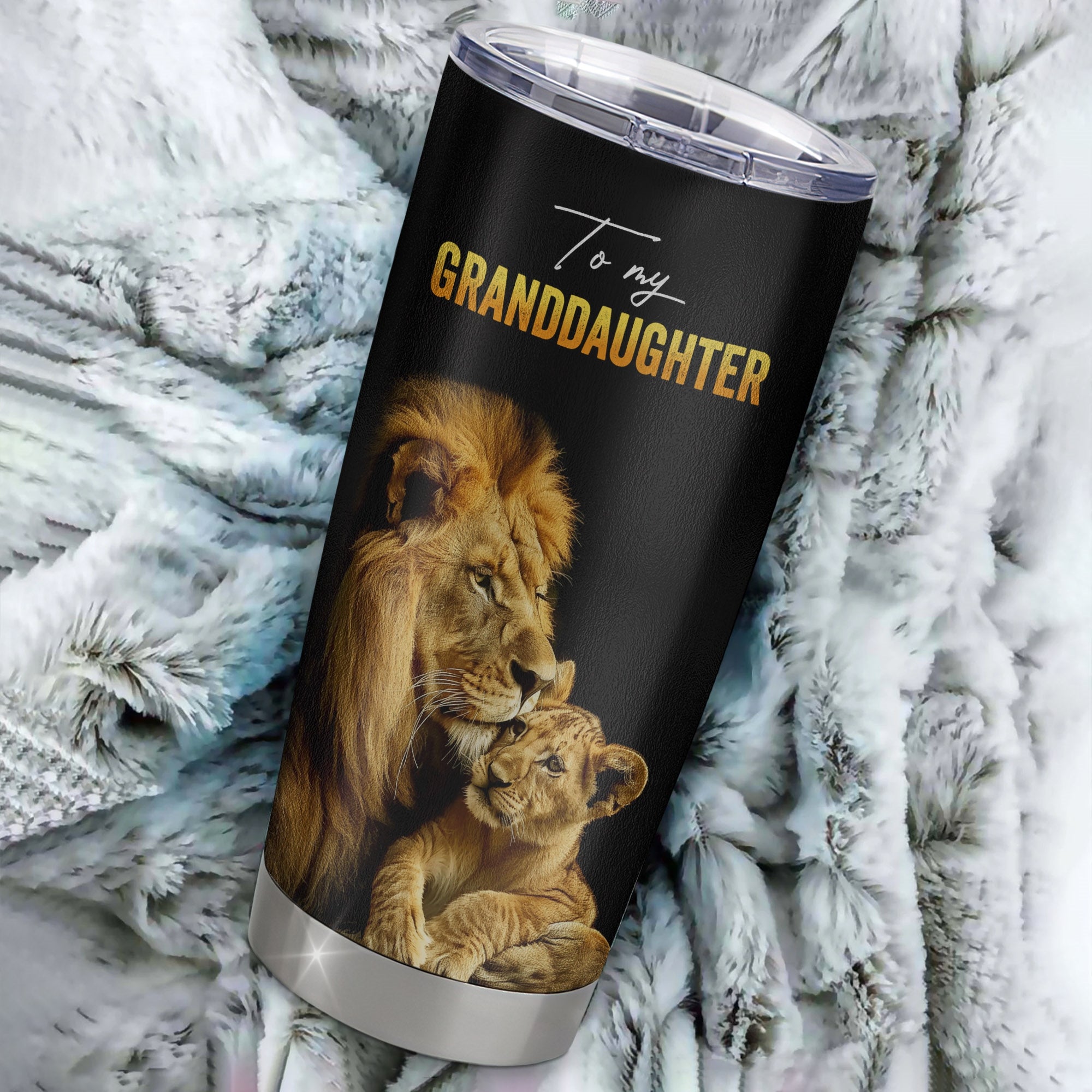 Personalized To My Granddaughter Tumbler From Grandpa Stainless Steel Cup Lion My Only Wish For You Granddaughter Birthday Graduation Christmas Travel Mug | teecentury