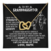 Interlocking Hearts Necklace 18K Yellow Gold Finish | 1 | Personalized To My Granddaughter Viking Necklace From Papa Grandpa I Am So Proud Of You Runes Viking Birthday Christmas Customized Gift Box Message Card | teecentury