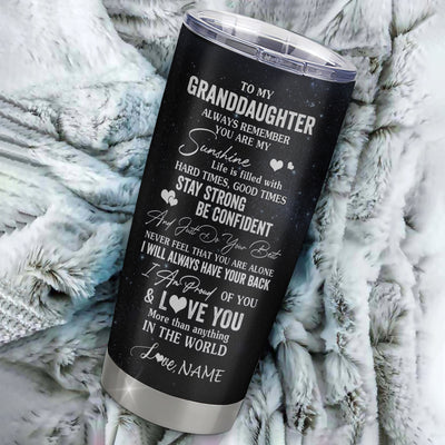 Personalized To My Granddaughter Wolf Tumbler From Grandma Grandpa Nana Stainless Steel Cup Always Remember Granddaughter Birthday Christmas Travel Mug | teecentury