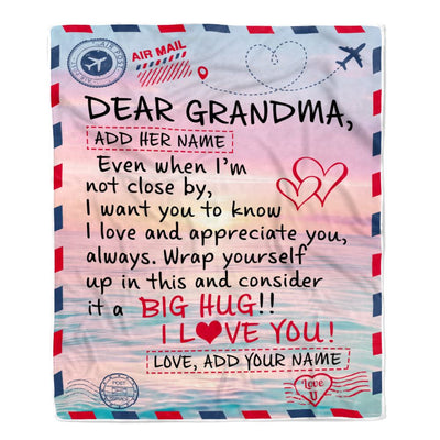 Personalized To My Grandma Blanket From Granddaughter Grandson Letter Mail To Grandma Happy Birthday Gifts Mothers Day Christmas Custom Name Fleece Blanket | teecentury