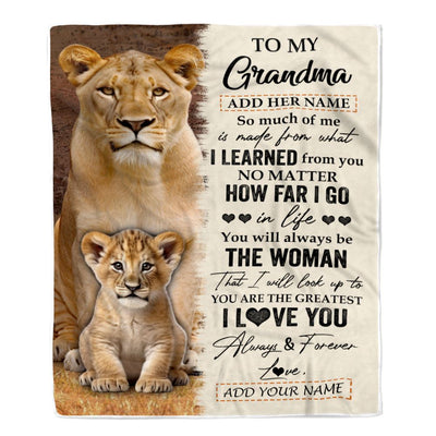 Personalized To My Grandma Blanket From Granddaughter You Are The Greatest Lion Grandpa Birthday Gifts Mothers Day Christmas Customized Fleece Blanket | teecentury