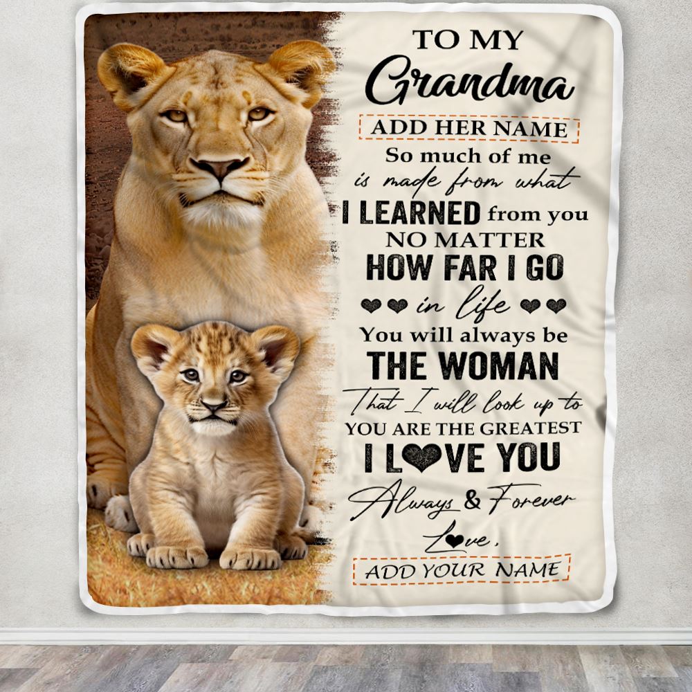 Personalized To My Grandma Blanket From Granddaughter You Are The Greatest Lion Grandpa Birthday Gifts Mothers Day Christmas Customized Fleece Blanket | teecentury