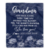 Personalized To My Grandma Gifts Blanket From Granddaughter Blue Flower Love You Birthday Gifts For Grandma Mothers Day Christmas Grandma Fleece Throw Blanket | teecentury