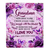 Personalized To My Grandma Gifts Blanket From Granddaughter Purple Floral Birthday Gifts For Grandma Mothers Day Thanksgiving Christmas Custom Fleece Blanket | teecentury