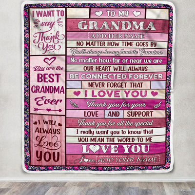 Personalized To My Grandma Gifts Blanket From Granddaughter Wood My Favorite Grandma Birthday Gifts Mothers Day Christmas Customized Fleece Blanket | teecentury