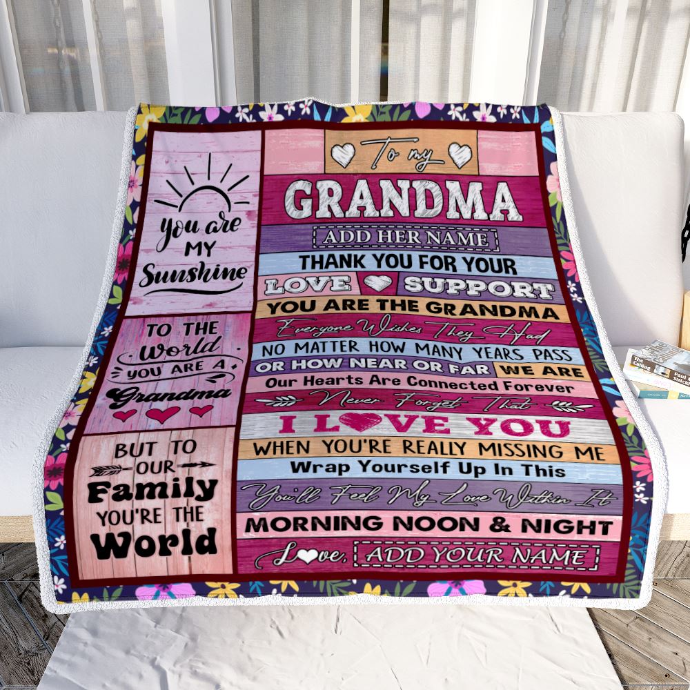 Personalized To My Grandma Gifts Blanket From Granddaughter Wood You Are The Grandma Birthday Gifts Mothers Day Christmas Customized Fleece Blanket | teecentury