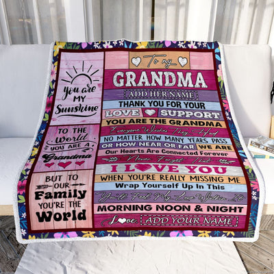 Personalized To My Grandma Gifts Blanket From Granddaughter Wood You Are The Grandma Birthday Gifts Mothers Day Christmas Customized Fleece Blanket | teecentury