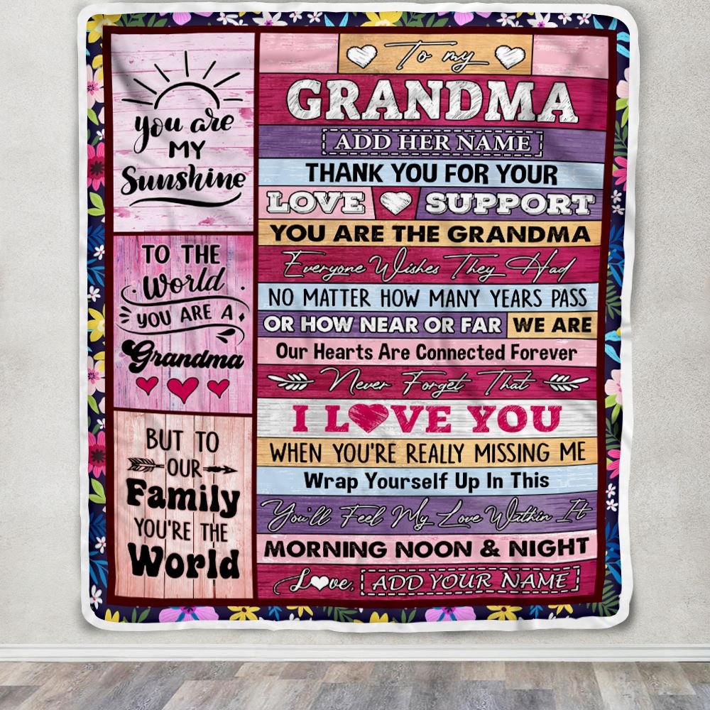 Personalized To My Grandma Gifts Blanket From Granddaughter Wood You Are The Grandma Birthday Gifts Mothers Day Christmas Customized Fleece Blanket | teecentury