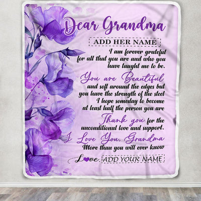 Personalized To My Grandma Gifts From Granddaughter Blanket Flower You Are Beautiful Gifts For Grandma Mothers Day Birthday Christmas Custom Fleece Blanket | teecentury