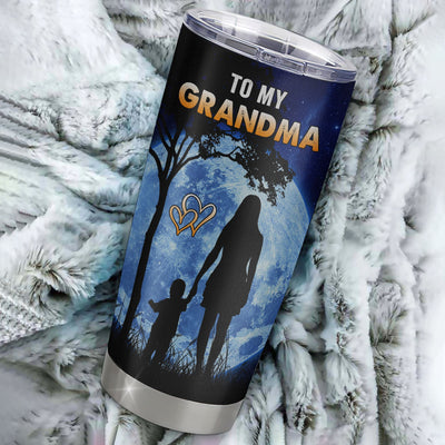 Personalized To My Grandma Tumbler From Granddaughter Grandson Stainless Steel Cup Thank You Grateful Love Birthday Mothers Day Thanksgiving Christmas Custom Travel Mug | teecentury