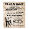 Personalized To My Grandpa Gifts Blanket From Granddaughter Thank You My Hero Grandpa Birthday Gift Fathers Day Thanksgiving Christmas Custom Fleece Blanket | teecentury