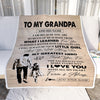 Personalized To My Grandpa Gifts Blanket From Granddaughter Thank You My Hero Grandpa Birthday Gift Fathers Day Thanksgiving Christmas Custom Fleece Blanket | teecentury