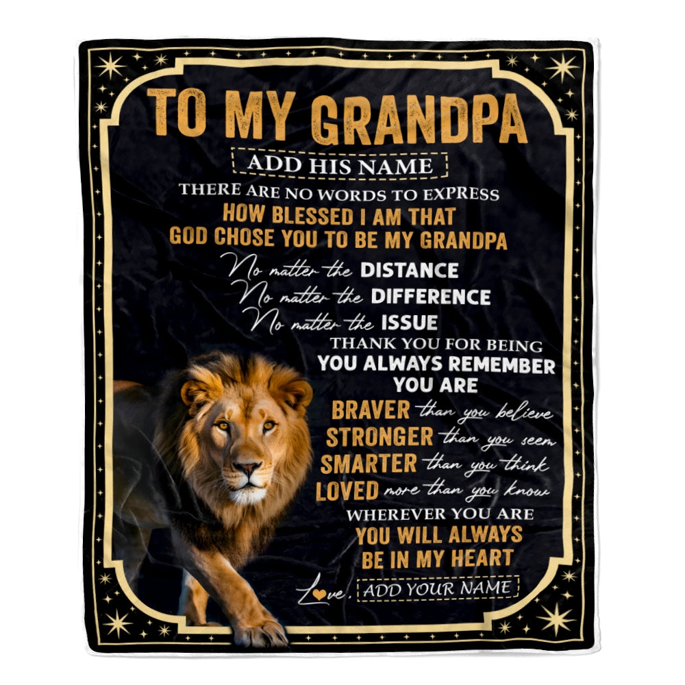 Personalized To My Grandpa Gifts For Birthday From Grandson Granddaughter Inspirational Lion Gifts For Grandpa Blanket Birthday Idea Fathers Day Fleece Blanket | teecentury