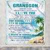 Personalized To My Grandson Blanket Beach I Love You Forever From Grandma Grandpa Grandson Birthday Gifts Christmas Graduation Customized Fleece Blanket | teecentury