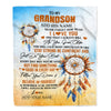 Personalized To My Grandson Blanket Dream Catcher I Love You Forever From Grandma Grandpa Grandson Birthday Gifts Christmas Graduation Custom Fleece Blanket | teecentury