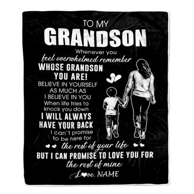 Personalized To My Grandson Blanket From Grandma Gigi Whenever You Feel Overwhelmed Grandson Birthday Graduation Christmas Customized Fleece Throw Blanket | teecentury