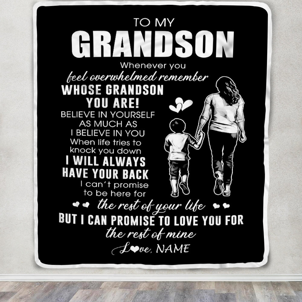 Personalized To My Grandson Blanket From Grandma Gigi Whenever You Feel Overwhelmed Grandson Birthday Graduation Christmas Customized Fleece Throw Blanket | teecentury