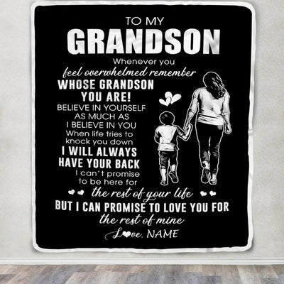 Personalized To My Grandson Blanket From Grandma Gigi Whenever You Feel Overwhelmed Grandson Birthday Graduation Christmas Customized Fleece Throw Blanket | teecentury