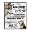 Personalized To My Grandson Blanket From Grandma Grandpa This Old Wolf Love You Grandson Birthday Graduation Christmas Customized Fleece Blanket Blanket | Teecentury.com