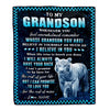 Personalized To My Grandson Blanket From Grandma Grandpa Whenever You Feel White Tiger Grandson Birthday Gifts Graduation Christmas Customized Fleece Blanket | teecentury