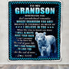 Personalized To My Grandson Blanket From Grandma Grandpa Whenever You Feel White Tiger Grandson Birthday Gifts Graduation Christmas Customized Fleece Blanket | teecentury